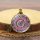 Mandala Anh&auml;nger Bronze &Oslash; 27 mm Vintage mit Halskette 28 cm Glas-Kuppel spirituell psychedelisches Mosaik Yoga Meditation Psychedelic Art Schmuck | Esoterik Geschenke Bronze